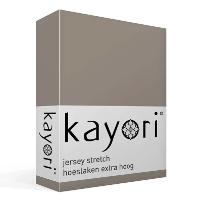 Afbeelding van Kayori Shizu hoeslaken stretch Jersey Taupe 70 80/200 220 1 persoons (Kleur: Taupe)