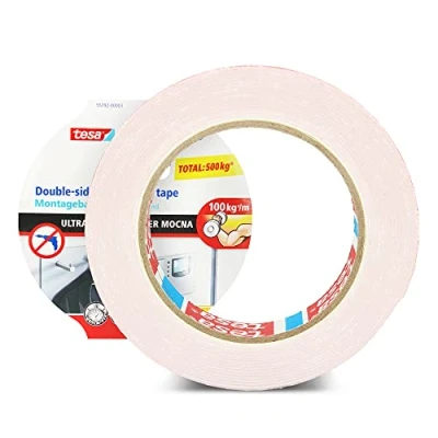 Afbeelding van tesa 55792 00003 01 dubbelzijdig plakband voor montage binnen en buiten zonder boren, 5 m x 19 mm
