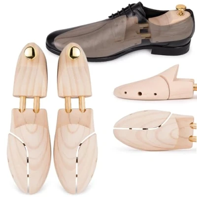 Afbeelding van SULPO Schoenspanners voor dames en heren van grenenhout, een langere levensduur je schoenen, elegant design, Beige
