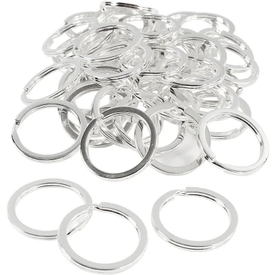 Afbeelding van Sleutelring, d: 28 mm, 50 stuks, verzilverd