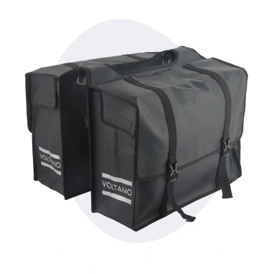 Afbeelding van Voltano Dubbele Fietstas XL Tarpaulin 100% Waterdicht en Slijtvast 48 Liter Zwart
