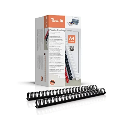 Afbeelding van Peach PB428 02 kunststof binders, A4, 28 mm, 270 vellen, zwart, 50 stuks
