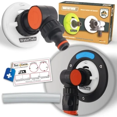 Afbeelding van MaJoCompTec® Waterwin Tankdop met wateraansluiting, vuladapter voor watervulopening, accessoires camper, caravan (Flex versie, 3 polige adapter D: 78)