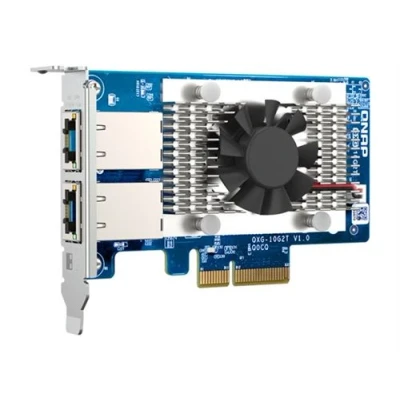 Image de QNAP QXG 10G2T Adaptateur réseau PCIe 3.0 x4 profil bas 100M/1G/2.5G/5G/10 Gigabit Ethernet x 2 pour QGD 1600