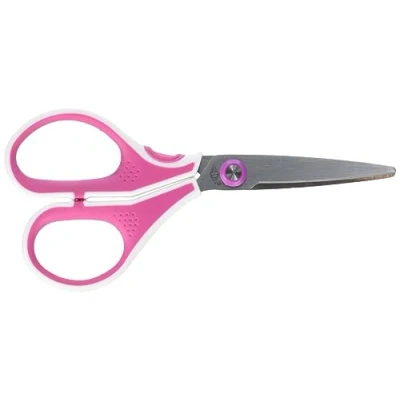 Afbeelding van Wedo 9755009 Cut it schaar van roestvrij staal (13 cm geborsteld, speciale snede, ergonomische softtouch handgrepen), roze/wit