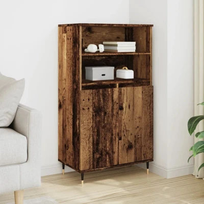 Afbeelding van vidaXL Hoge kast 60x36x110 cm bewerkt hout oud houtkleurig