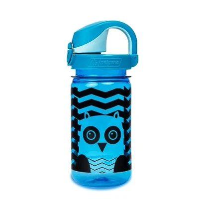 Afbeelding van Nalgene Sustain Tritan waterfles voor kinderen, BPA vrij, met 50% plastic afval, lekvrij, duurzaam, geschikt karabijnhaken, herbruikbaar, 355 ml, blauwe uil