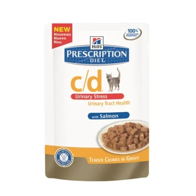 Afbeelding van Hill&#039;s Prescription Diet Feline C/D Urinary Stress Zalm 85 GR (12 stuks)