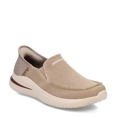 Afbeelding van Skechers Delson 3.0 Cabrino instapschoenen voor heren, Taupe gebreid