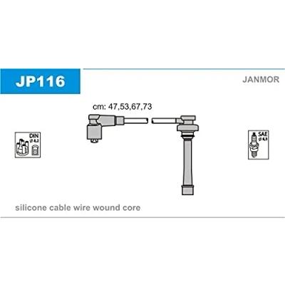Afbeelding van JANMOR JP116 Bougiekabelset MITSUBISHI: Carisma Saloon, COLT 4