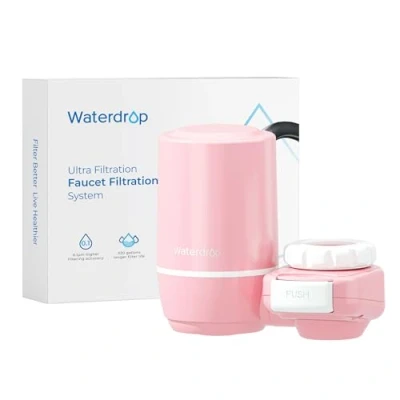 Afbeelding van Waterdrop Ultra Filtration System for Skin Care, waterfilter voor kraan, NSF gecertificeerd, chloorreductie, geschikt standaard kranen, WD FC 02, roze (1 filter)