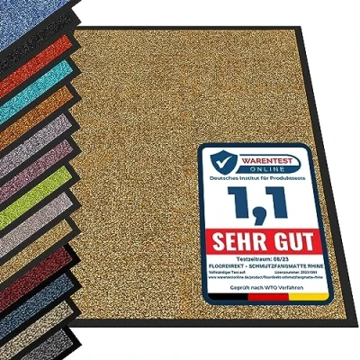 Afbeelding van etm® Schoonloopmat Voetmat in vele maten Deurmat voetveger voor binnen en buiten (beige, 90x120 cm)
