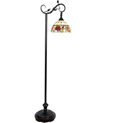 Afbeelding van Clayre &amp; Eef Tiffany Vloerlamp 40x27x152 cm Bruin Glas Bloemen