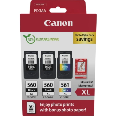 Afbeelding van Canon PG 560 + 561 photo value pack Inktcartridge Voordeelbundel