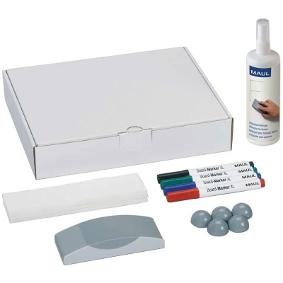 Afbeelding van Maul Whiteboard accessoireset 6386099 Zwart Doos incl. 4 whiteboardmarkers, wisser, reiniger, 5 ronde magneten