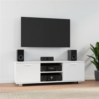 Afbeelding van Tv meubel 120x40,5x35 cm bewerkt hout wit