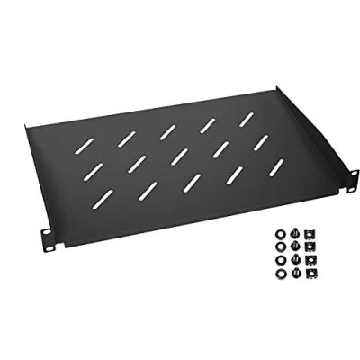 Afbeelding van HMF 65499 Tablet voor serverkast, 19 inch, 1 U, diepte 300 mm, zwart