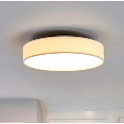 Afbeelding van Lindby plafondlamp 1licht stof, kunststof, metaal H: 9 cm wit Inclusief lichtbron