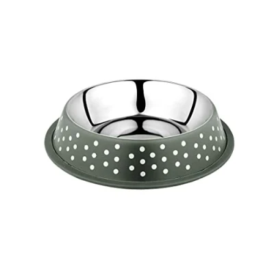 Afbeelding van Duvoplus Drinkbak Hond Eetkom Deco Fix Dots 2100ml Xl 32,3x32,3x6,1cm Groen 1st