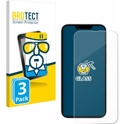 Afbeelding van BROTECT Glas Screenprotector voor Apple iPhone 13 / Pro Gehard Beschermglas 9H (3 Stuks)