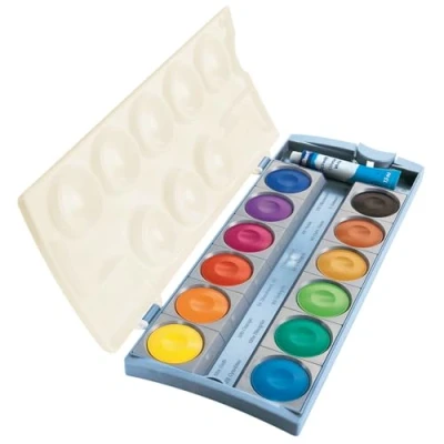 Afbeelding van Waterverfdoos 735/K12 eco incl wit 12 kleuren