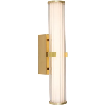 Afbeelding van Searchlight Clamp Wandverlichting 43 X 8,5 Cm 18W Dimbare LED Incl. IP44 Goud En Transparant