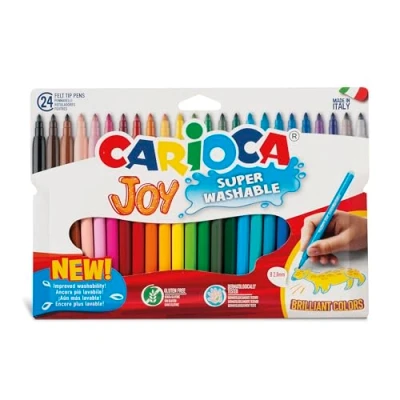 Afbeelding van Carioca viltstift Superwashable Glutenvrij 24 stiften Fijne punt 2.6 mm