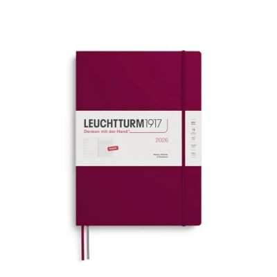 Afbeelding van LEUCHTTURM1917 372641 Agenda semainier et bloc notes Master (A4+) 2026, Port Red, en anglais