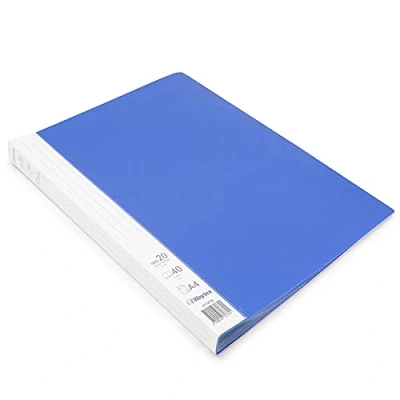 Image de Waytex 931331B Protège Documents A4 40 vues Premium en Polypropylène Opaque Identifiable 20 Pochettes transparentes Bleu