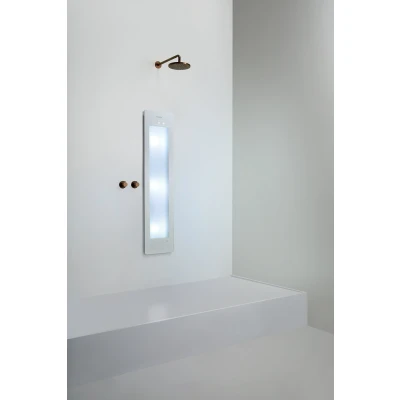 Afbeelding van Sunshower Round Medium Plus infrarood + UV licht inbouw 140x33x10cm White 2 Jaar garantie