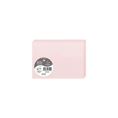 Afbeelding van Clairefontaine 2355C verpakking met 25 dubbele kaarten formaat C6, 11 x 15,5 cm 210 g/m² kleur roze uitnodigingskaarten voor evenementen en overeenstemming pollen serie premium papier glad