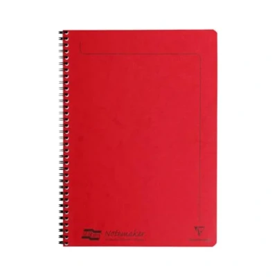 Afbeelding van Clairefontaine 4868Z Notitieboek, spiraalbinding, Europa, rood, A4, 21 x 29,7 cm, 120 gelinieerde afneembare pagina&#039;s, wit papier, 90 g, omslag met glanskaart