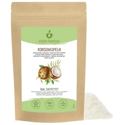 Afbeelding van Kokosrasp (500 g), gedroogde kokosnoot, ongezoete en ongebrande kokosvlokken, 100% natuurlijk puur, veganistisch