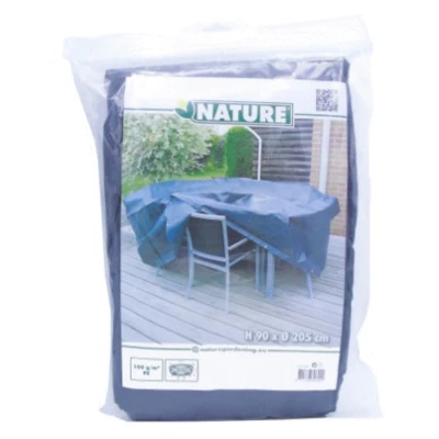 Afbeelding van Nature Beschermhoes Voor Tuinset Tuinmeubelen 90xØ205 cm Grijs