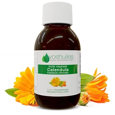 Afbeelding van VOSHUILES.COM HUILES ESSENTIELLES &amp; VEGETALES Calendula plantaardige olie, 100 ml