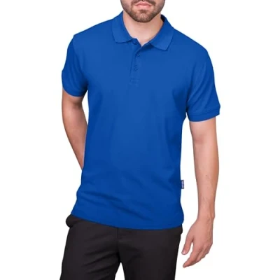 Afbeelding van Men&#039;s Heavy Polo met korte mouwen Royal Blue S