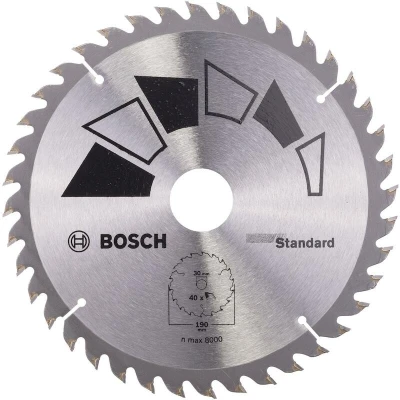 Afbeelding van Bosch Accessories Standard 2609256821 Hardmetaal cirkelzaagblad 190 x 30 mm Aantal tanden: 40 1 stuk(s)