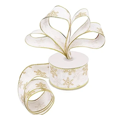 Afbeelding van Belle Vous Organza lint voor geschenkverpakking, knutselen, feestdecoratie (wit)