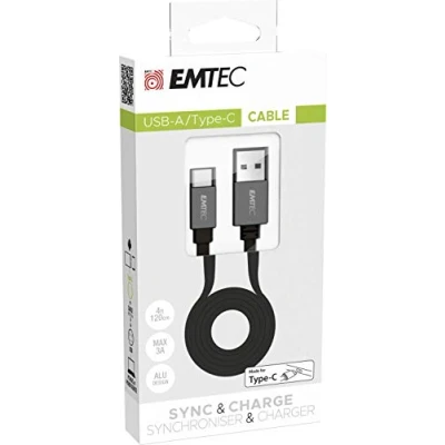 Afbeelding van Emtec USB kabel A stekker, C stekker 1.20 m Zwart ECCHAT700TC