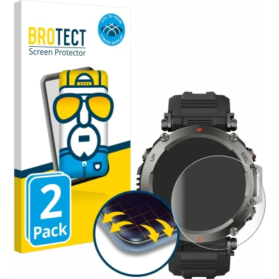 Afbeelding van BROTECT Screenprotector voor Huami Amazfit T Rex Ultra Folie Beschermfolie transparant volledig dekking (2 Stuks)
