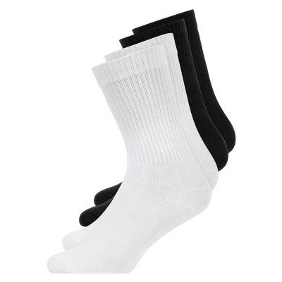 Afbeelding van Snocks 4 PACK Sokken schwarzweiß, Maat: 39 42, Schwarz weiß