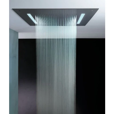 Afbeelding van SB Square 316 Inbouw Regendouche Velvet Temptation met LED chromotherapy en waterval geborsteld PVD gun metal 1208956746