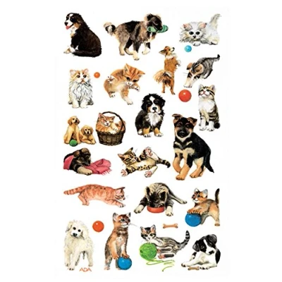 Afbeelding van Avery papieretiket Z design Kids pakje a 3 vel honden en katten