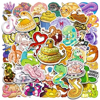 Afbeelding van Vsco Kawaii 50 stuks vinylstickers, waterdicht, glinsterend, schattig, voor kinderen, jongens, tieners