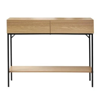 Afbeelding van CALICOSY Console 2 Laden 1 Plank Houten Decor L100 x H80 cm