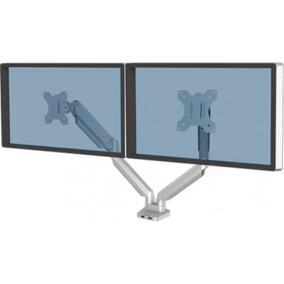 Afbeelding van Fellowes Platinum monitor arm 2 schermen tot 8 kg 32 inch gasveer USB zilver