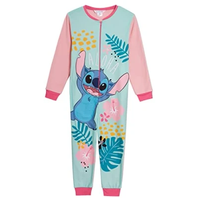 Afbeelding van Disney Stitch Fleece pyjama voor meisjes met ritssluiting, Roze