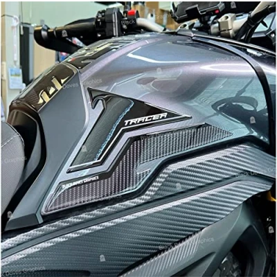 Afbeelding van Kunsthars stickers, 3D, zijbescherming, compatibel met Yamaha Tracer 900 (tankbescherming aan de zijkant)