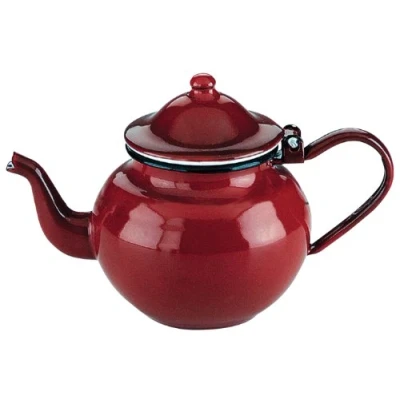 Afbeelding van IBILI 910370 Theepot Roja 0,75 L van geëmailleerd staal in rood, 10 x 20 cm,