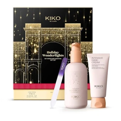 Afbeelding van KIKO Milano Holiday Wonderlights My Handcare Essential Gift Set, cadeauset voor handverzorging: zeep, hydraterende handcrème en nagelvijl